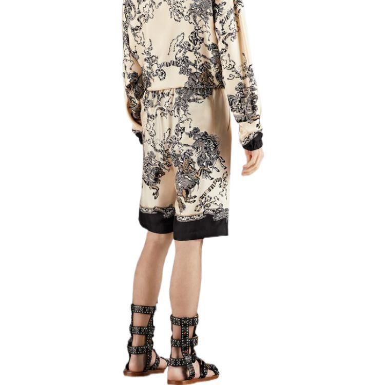 Gucci Silk Shorts With Roi Soleil Print 'Ivory Black' 672698-ZAKU1-9285 sold by KicksCrew product image thumbnail 3