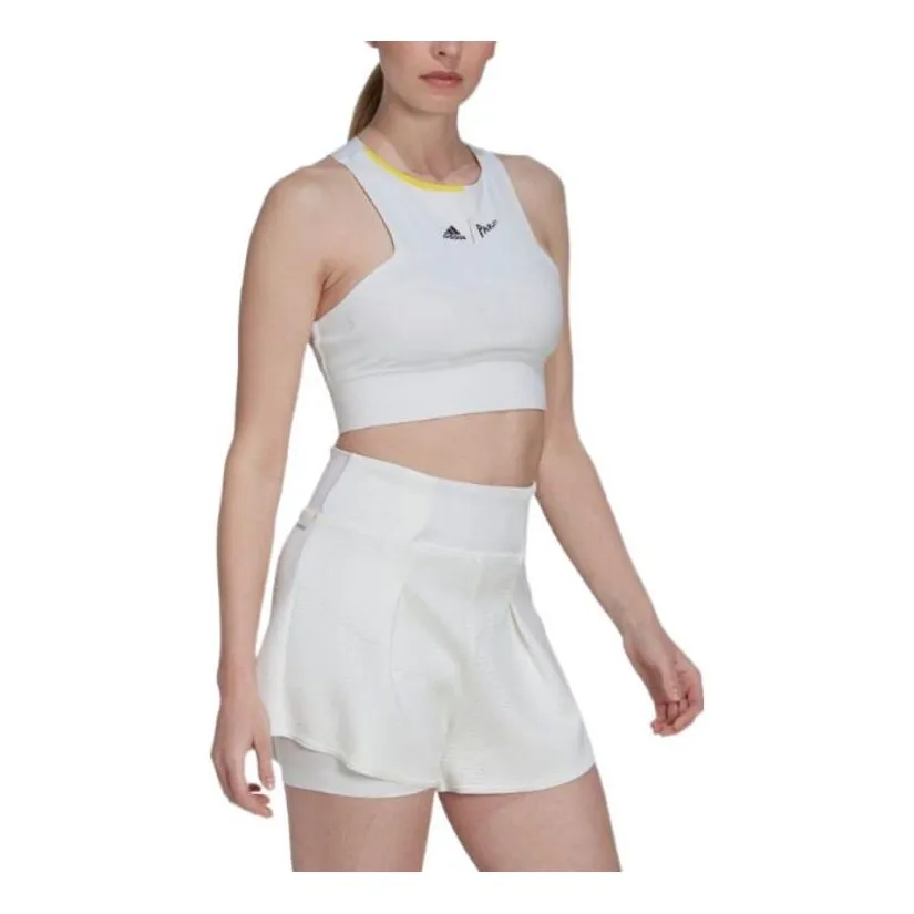 (WMNS) adidas London Crop Sports Bra 'White' HF6319 sold by KicksCrew product image thumbnail 2