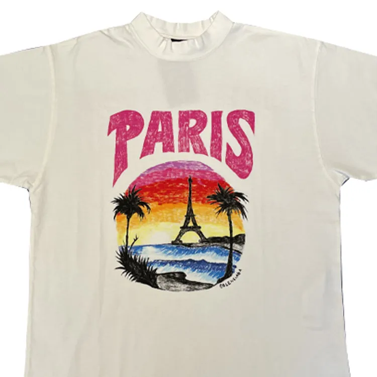 (WMNS) Balenciaga Paris Tropical T-Shirt 'White' 764235TPVL99601 sold by KicksCrew product image thumbnail 3