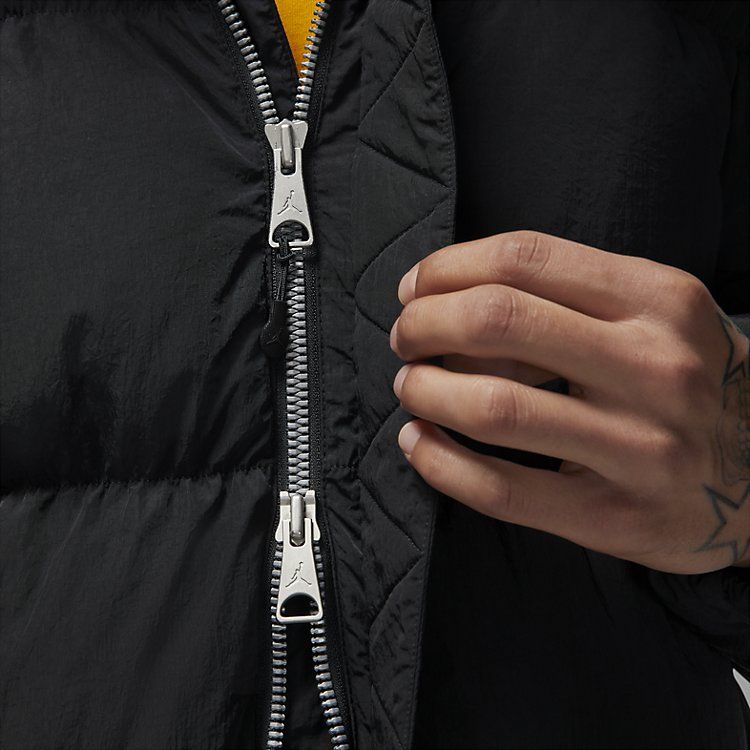 Air Jordan Logo Zipper Mid-Length Down Jacket 'Black' DQ7347-010 sold by KicksCrew product image thumbnail 6