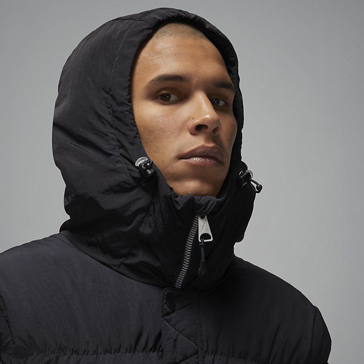 Air Jordan Logo Zipper Mid-Length Down Jacket 'Black' DQ7347-010 sold by KicksCrew product image thumbnail 3