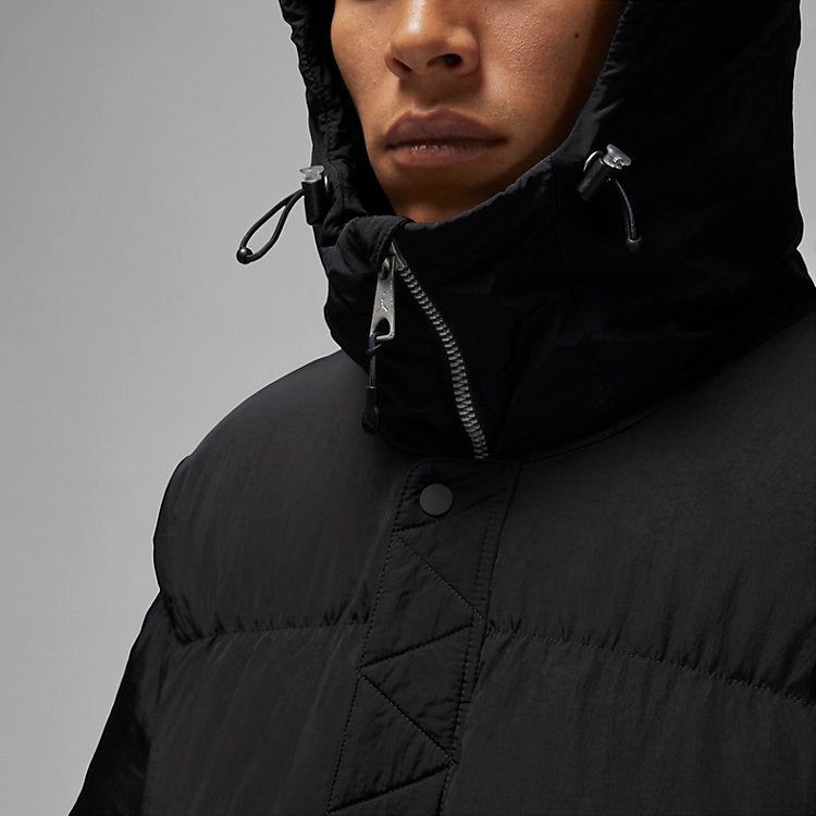 Air Jordan Logo Zipper Mid-Length Down Jacket 'Black' DQ7347-010 sold by KicksCrew product image thumbnail 4