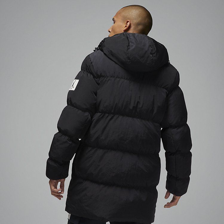 Air Jordan Logo Zipper Mid-Length Down Jacket 'Black' DQ7347-010 sold by KicksCrew product image thumbnail 2
