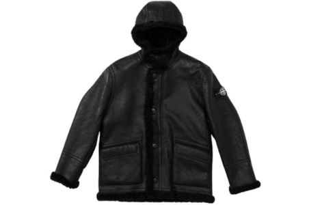Supreme x Stone Island Hand-Painted Hooded Shearling Jacket 'Black' SUP-FW20-300 sold by KicksCrew