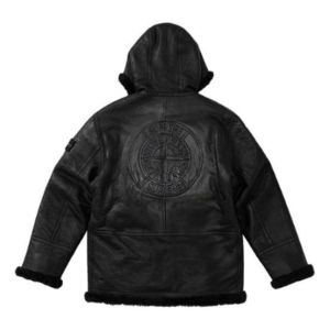 Supreme x Stone Island Hand-Painted Hooded Shearling Jacket 'Black' SUP-FW20-300 sold by KicksCrew