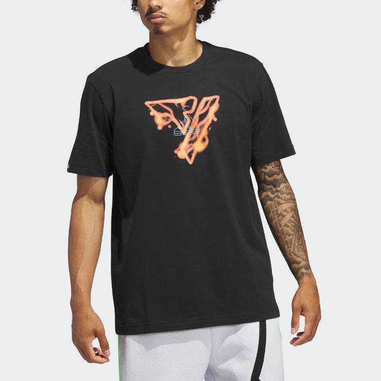 Adidas Trae Young Icy Fire Signature T-Shirts 'Black' IM9167 sold by KicksCrew product image thumbnail 2