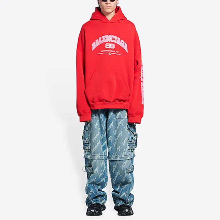 Balenciaga Maison Balenciaga Hoodie Wide Fit 'Red' 674986TLVJ26441 sold by KicksCrew product image thumbnail 3