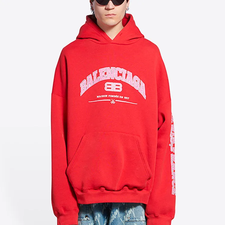 Balenciaga Maison Balenciaga Hoodie Wide Fit 'Red' 674986TLVJ26441 sold by KicksCrew product image thumbnail 4