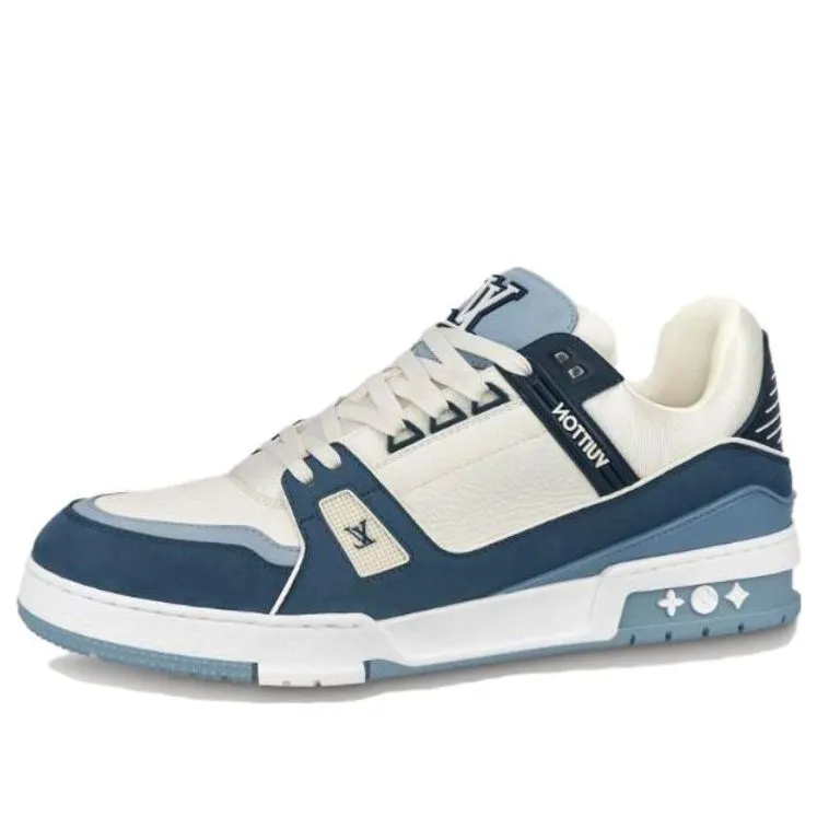 LOUIS VUITTON LV Traainers 'White Blue' 1ABLUP sold by KicksCrew