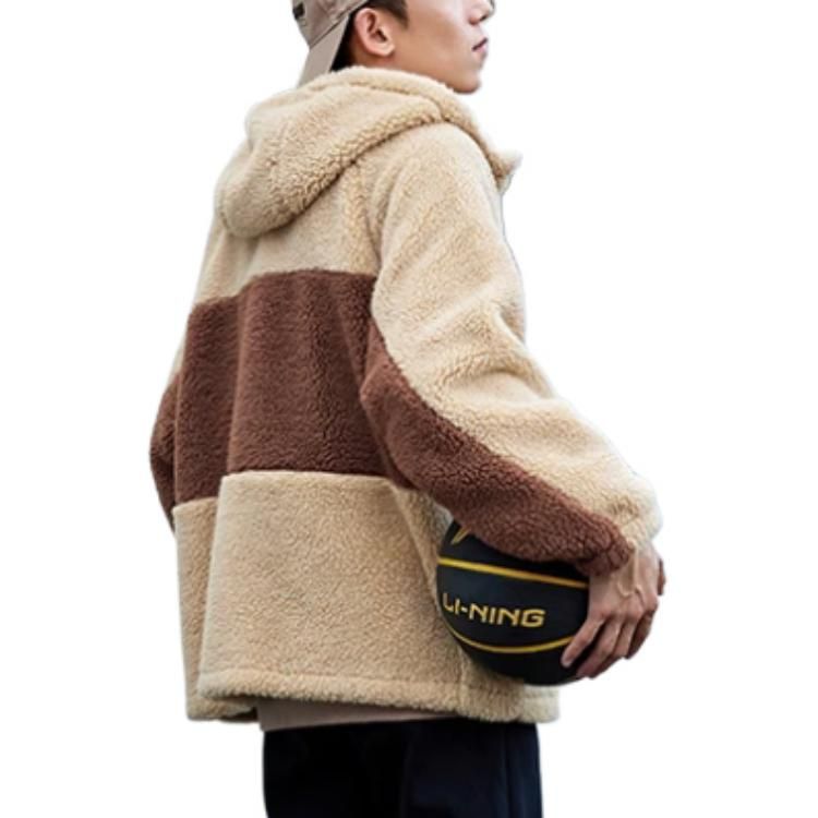 Li-Ning BadFive Logo Fleece Full Zip Jacket 'Creamy Brown' AFDSA69-1 sold by KicksCrew product image thumbnail 4