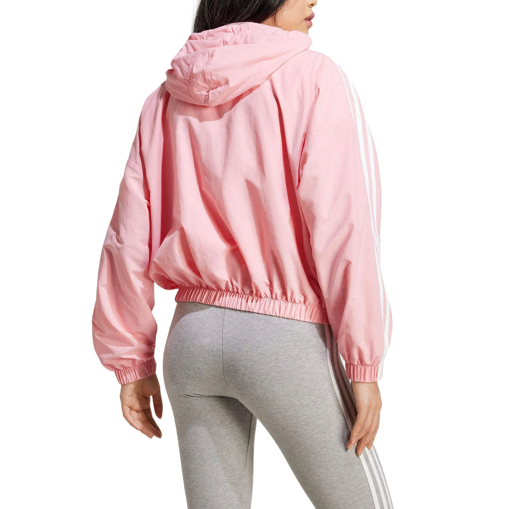(WMNS) adidas Essentials 3-Stripes Woven Windbreaker Jacket 'Pink' IY4261 sold by KicksCrew product image thumbnail 2