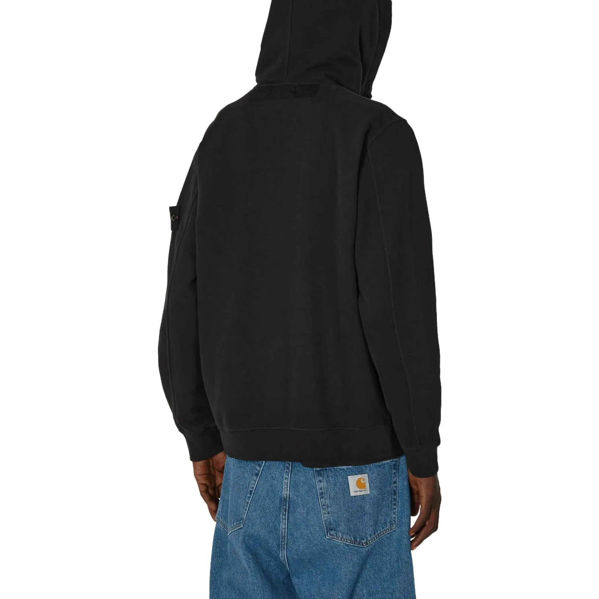 STONE ISLAND Logo Patch Zip-Up Hoodie 'Black' 791560477-V0029 sold by KicksCrew product image thumbnail 2