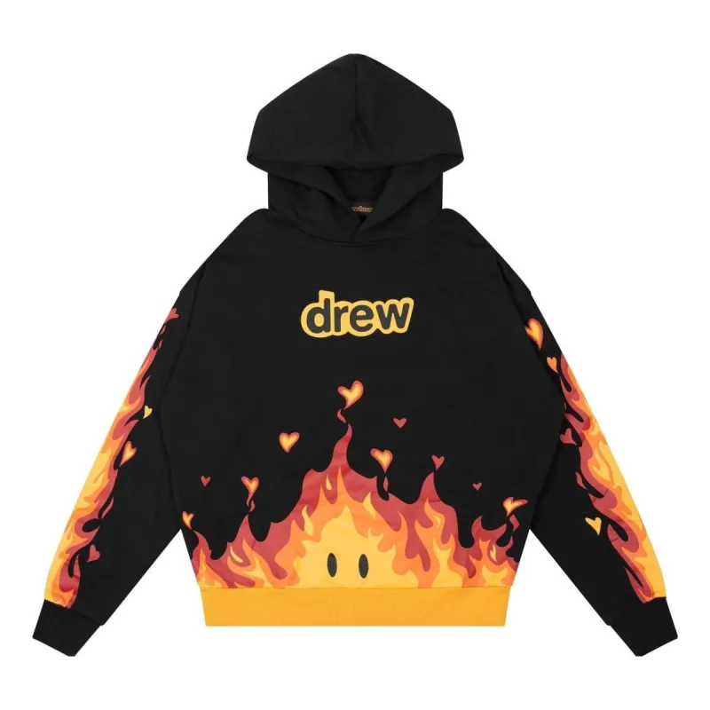 Drew House Fire Hoodie 'Black' DR-FW22-436 sold by KicksCrew