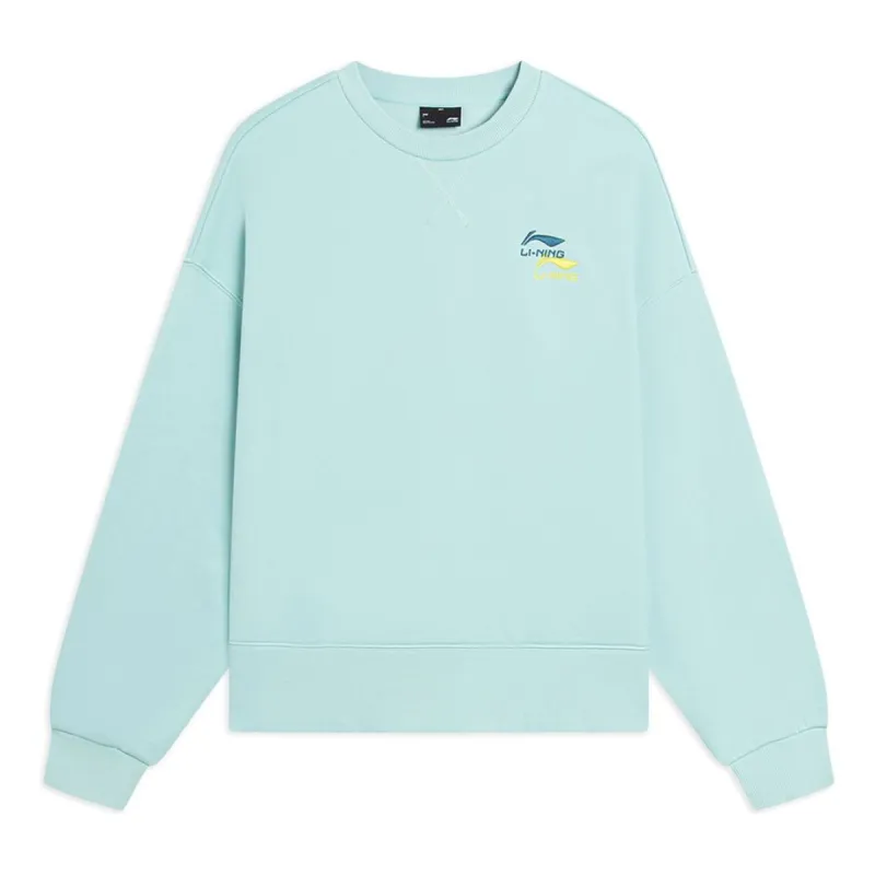 (WMNS) Li-Ning Embroidered Logo Sweatshirt 'Mint Green' AWDSF70-7 sold by KicksCrew