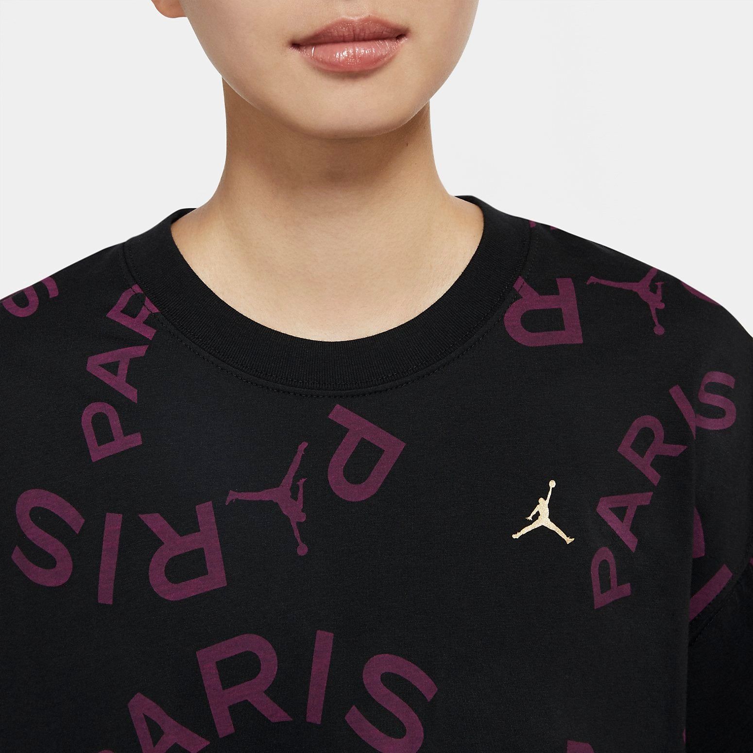 (WMNS) Air Jordan x PSG Boxy T-Shirt 'Black' CU5697-010 sold by KicksCrew product image thumbnail 2