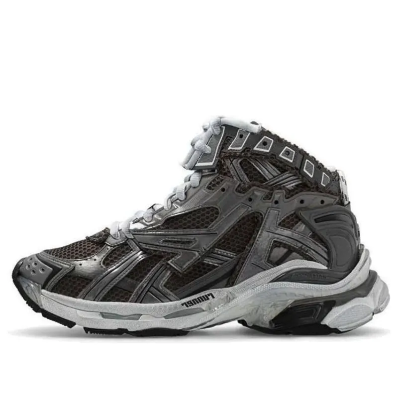 Balenciaga Runner High Top Sneakers 'Grey Nylon Suede-Like Fabric' 695764W3RH31891 sold by KicksCrew