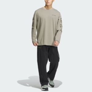 adidas x National Geographic Aeroready Graphic Long Sleeve Tee 'Silver Pebble' IS9509 sold by KicksCrew