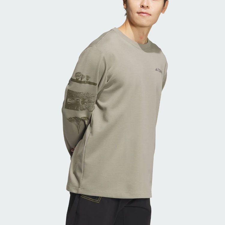 adidas x National Geographic Aeroready Graphic Long Sleeve Tee 'Silver Pebble' IS9509 sold by KicksCrew product image thumbnail 4