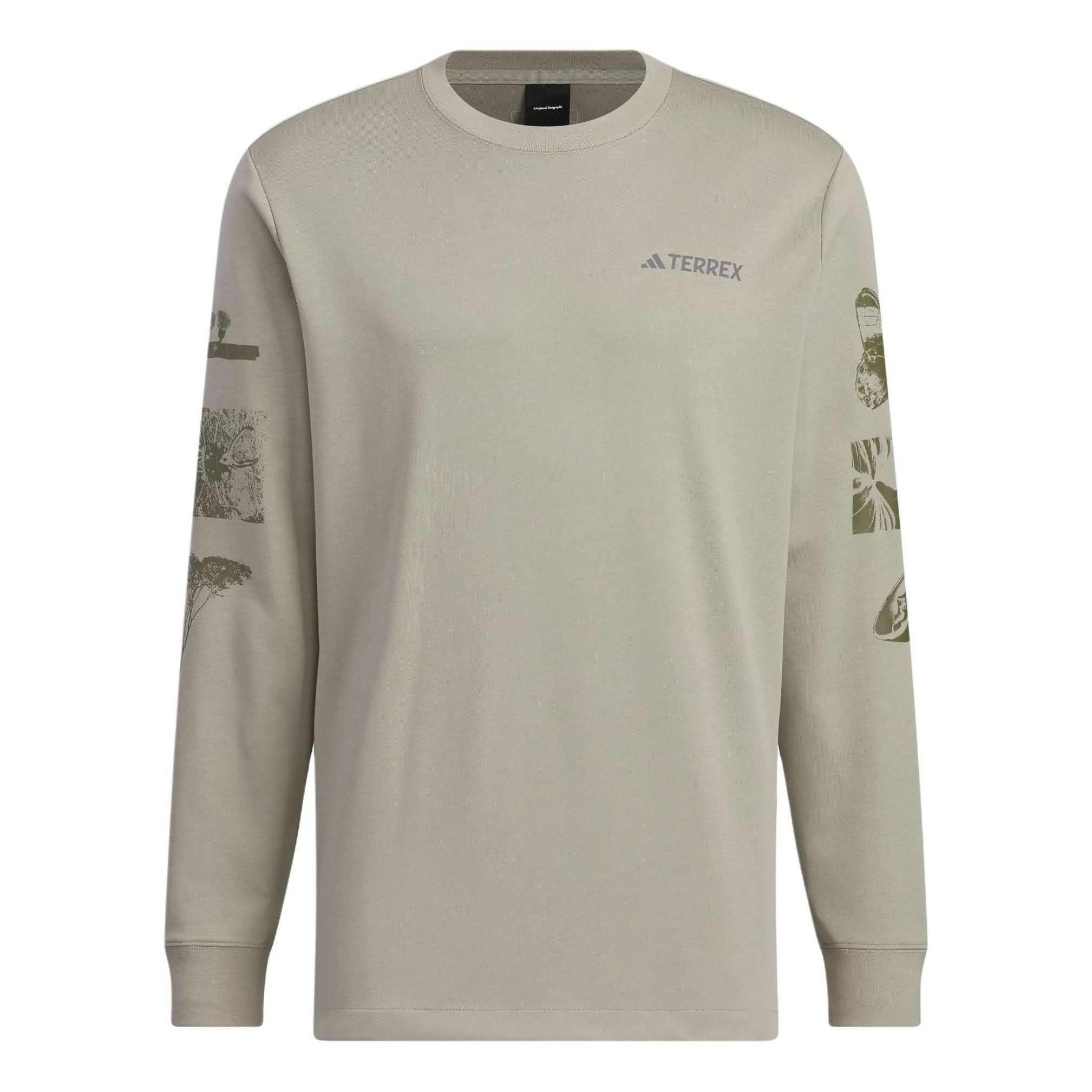 adidas x National Geographic Aeroready Graphic Long Sleeve Tee 'Silver Pebble' IS9509 sold by KicksCrew