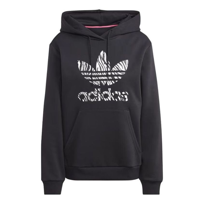 (WMNS) adidas Zebra Animal Print Infill Hoodie 'Black' II0905 sold by KicksCrew