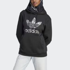 (WMNS) adidas Zebra Animal Print Infill Hoodie 'Black' II0905 sold by KicksCrew
