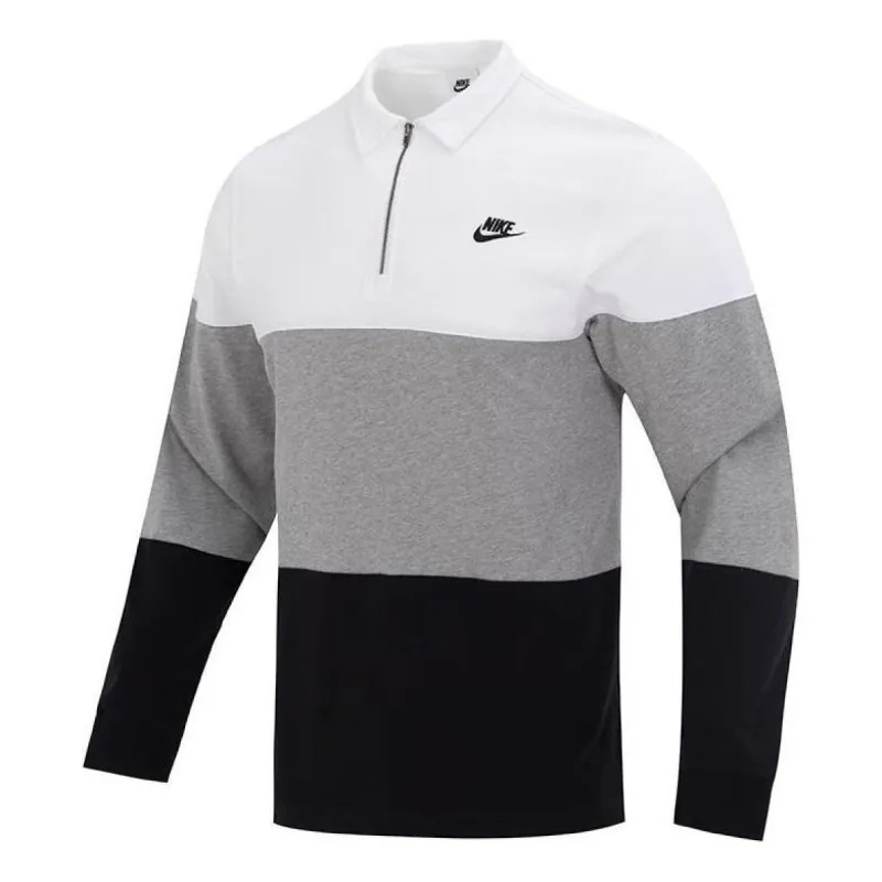 Nike Club Knit CB Long-Sleeve Top 'White Grey Black' FB7798-100 sold by KicksCrew