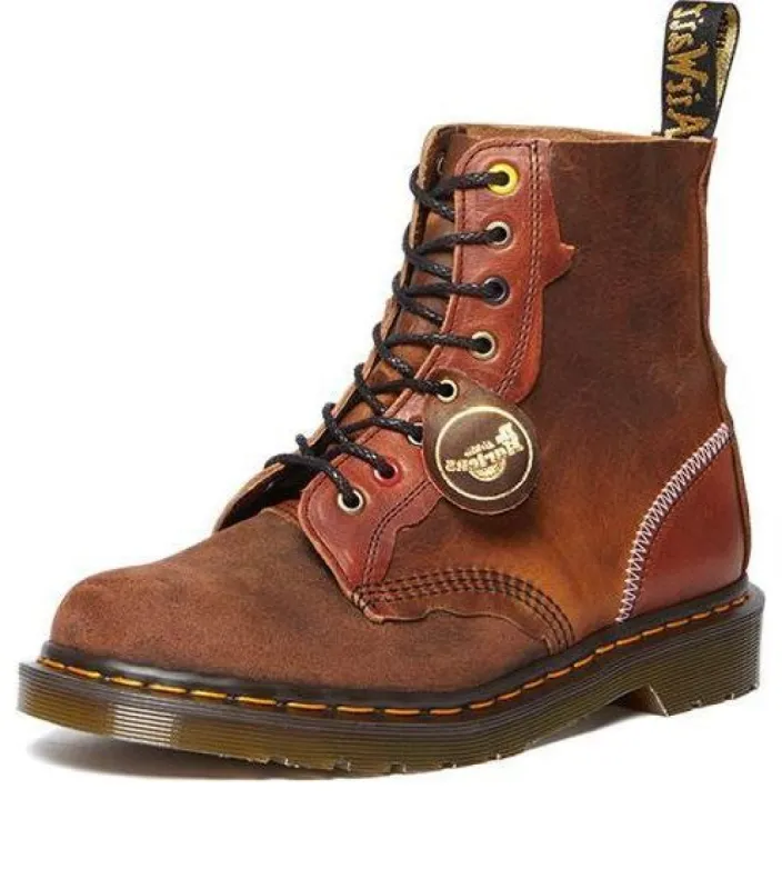 Dr. Martens 1460 Pascal Made in England Deadstock Leather Lace Up Boots 'Mid Brown' 30608486 sold by KicksCrew