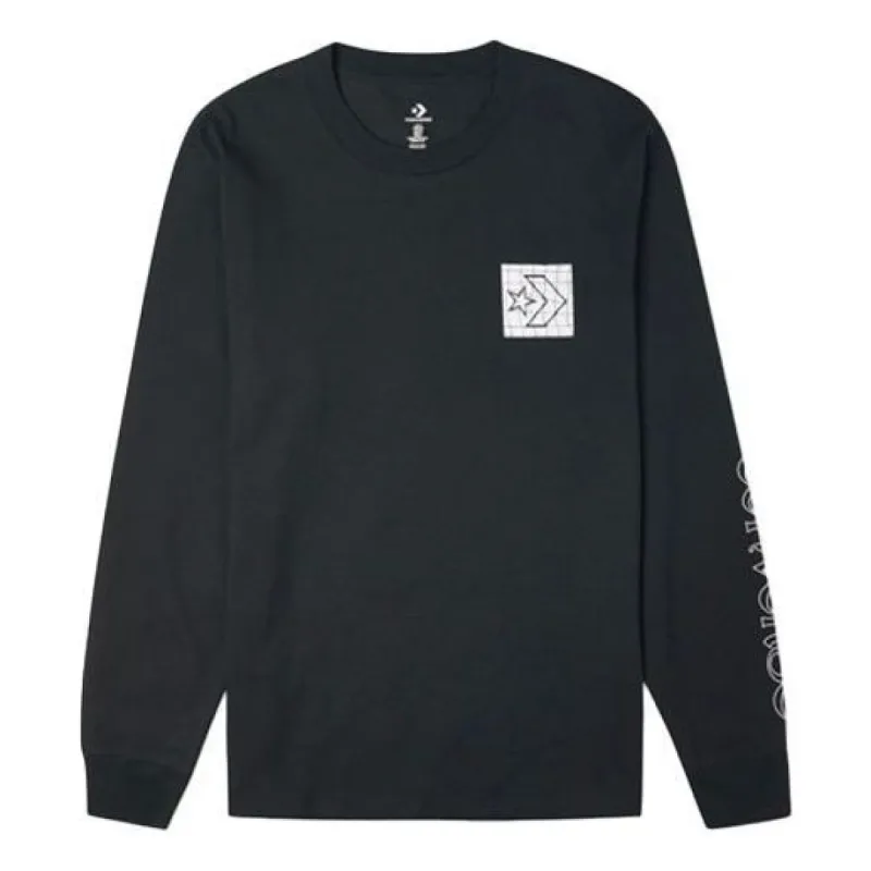 Converse Distorted Court Long Sleeve T-Shirt 'Black' 10021108-A01 sold by KicksCrew