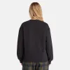 (WMNS) Timberland Logo Texture Crew Sweater 'Black' A6HV5-001 sold by KicksCrew