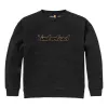 (WMNS) Timberland Logo Texture Crew Sweater 'Black' A6HV5-001 sold by KicksCrew