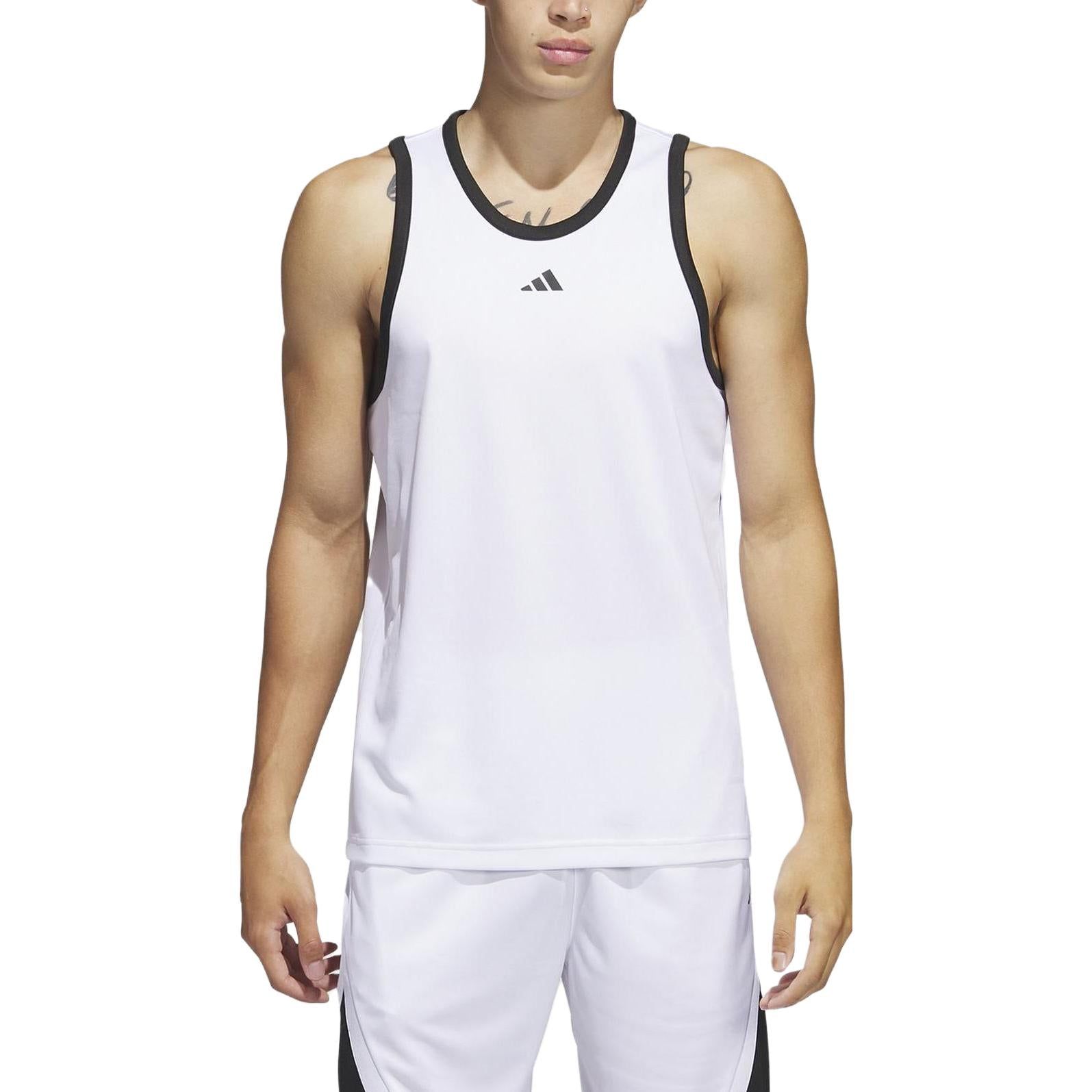 adidas Legends Basketball 3-Stripes Tank Top 'White' IC2460 sold by KicksCrew product image thumbnail 2