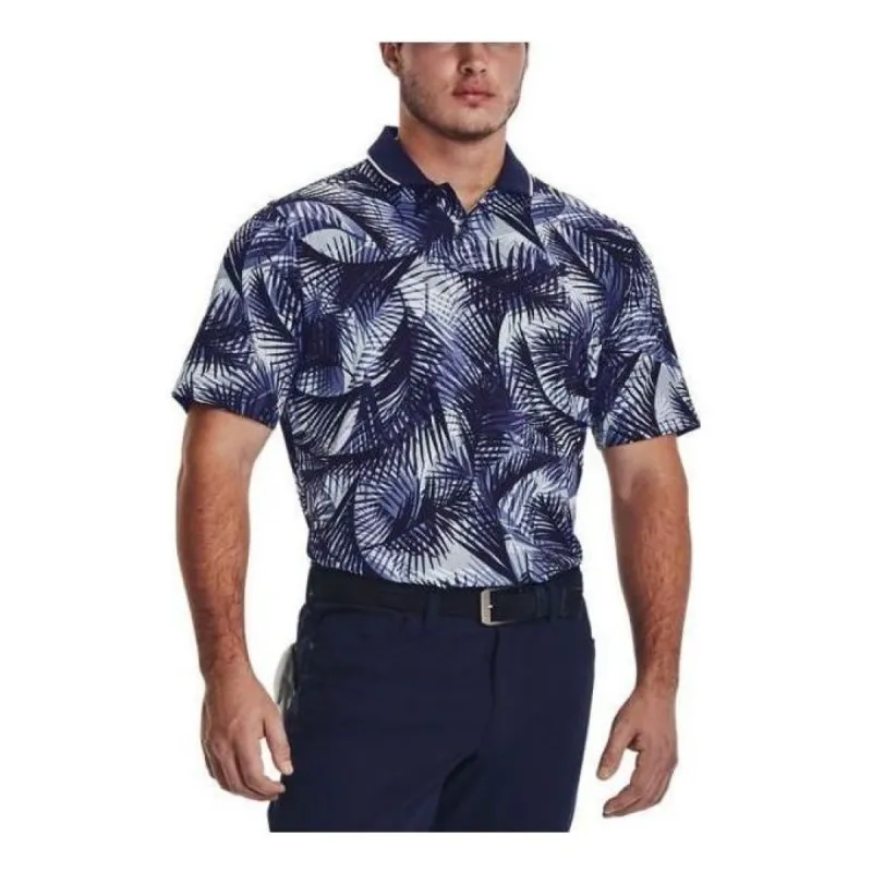 Under Armour Iso-Chill Graphic Palm Polo Shirt 'Blue Multi' 1377367-410 sold by KicksCrew