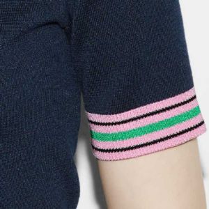(WMNS) Gucci Fine Knit Sweater With Embroidery 'Navy' 782254-XKD0I-4215 sold by KicksCrew