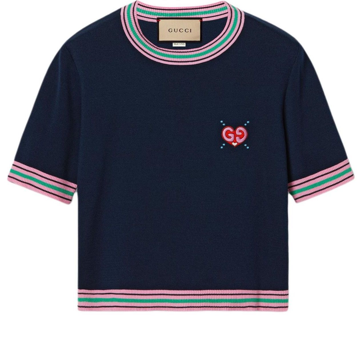 (WMNS) Gucci Fine Knit Sweater With Embroidery 'Navy' 782254-XKD0I-4215 sold by KicksCrew