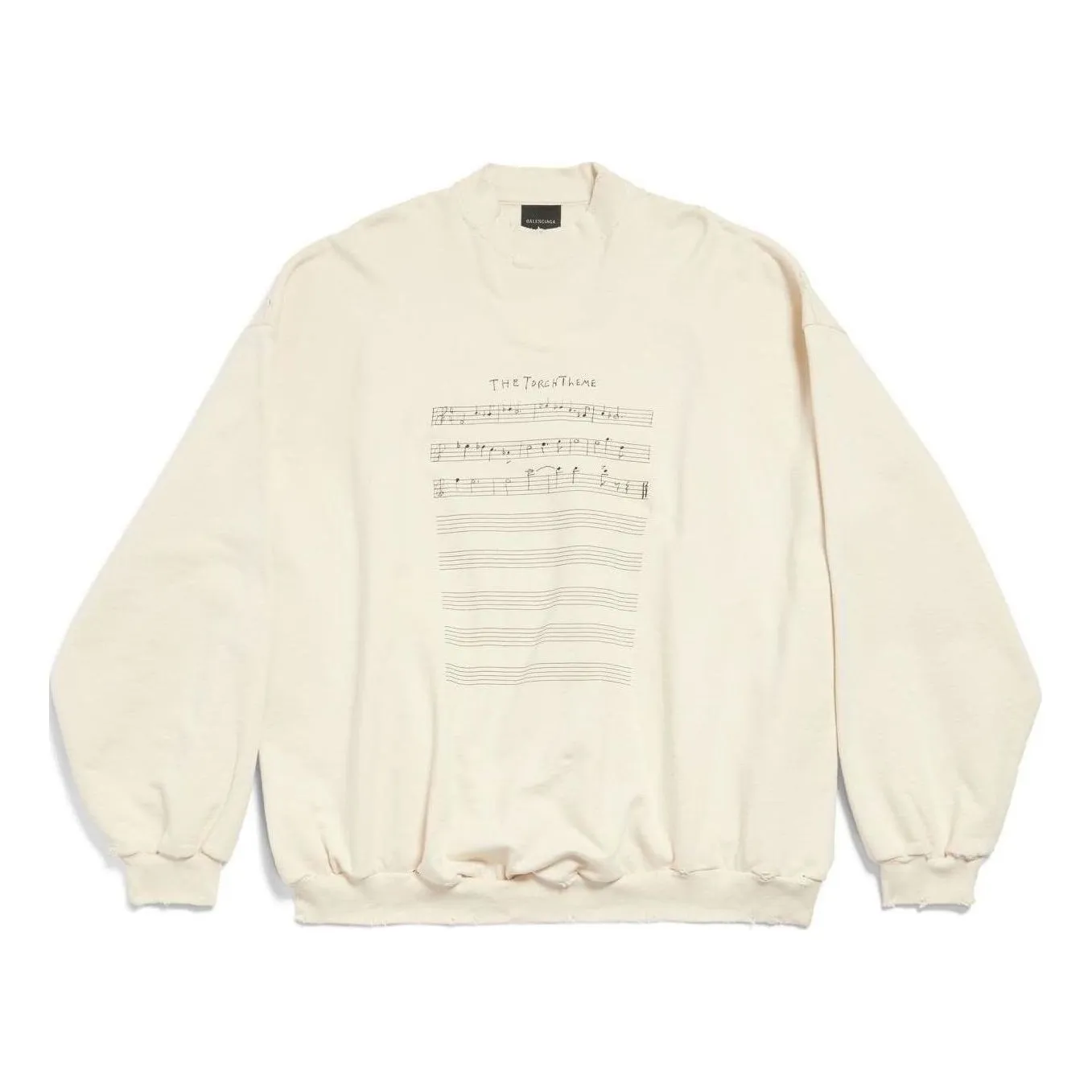 Balenciaga SS24 Logo with Sheet Music Sweater 'Beige' 699212TMVO69069 sold by KicksCrew