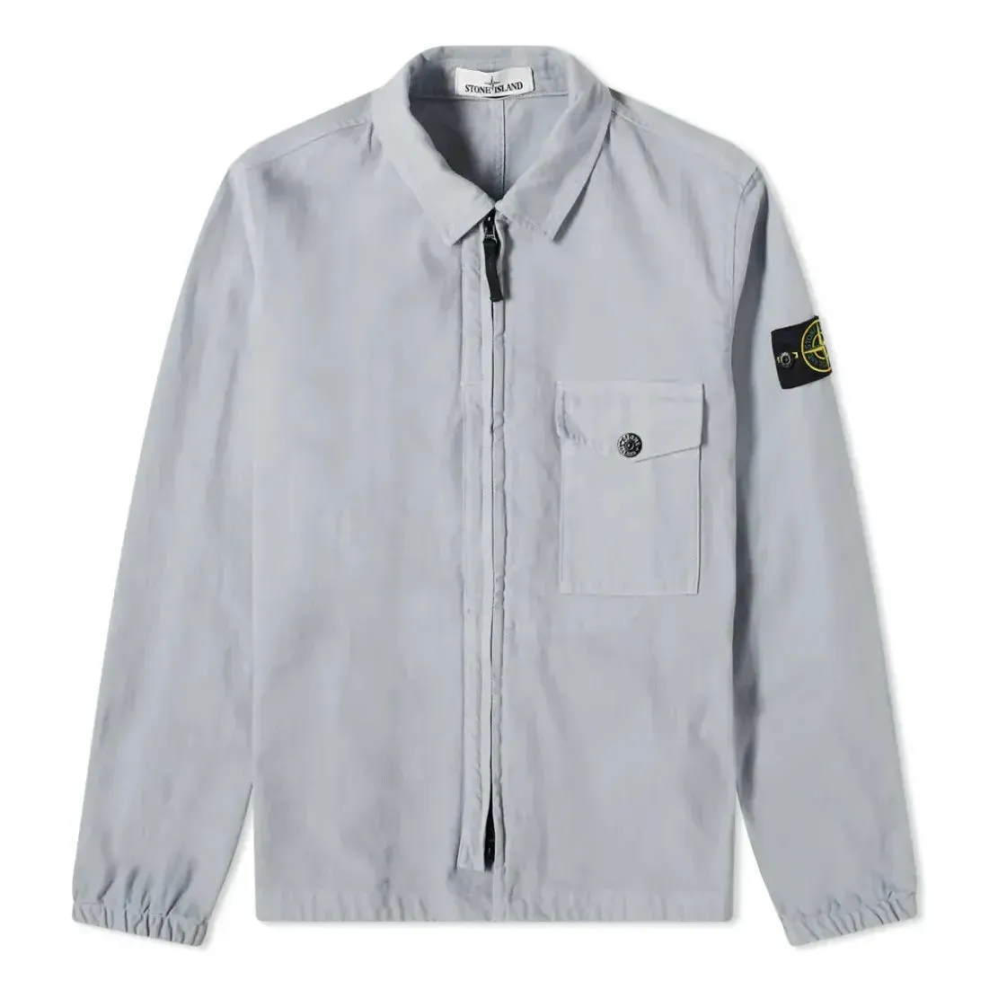 STONE ISLAND Garment Dyed Zip Shirt Overshirt 'Light Grey' 751510704-V0061 sold by KicksCrew