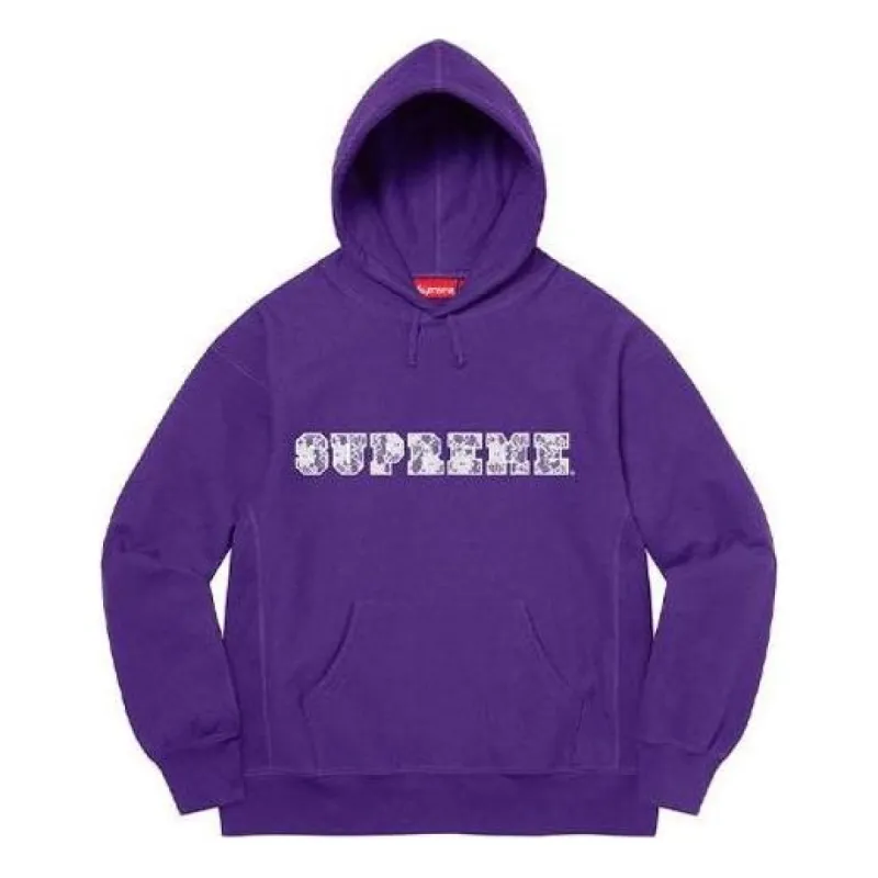 Supreme Lace Hooded Sweatshirt 'Purple White' SUP-SS22-168 sold by KicksCrew