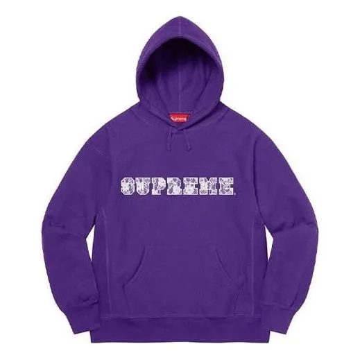 Supreme Lace Hooded Sweatshirt 'Purple White' SUP-SS22-168 sold by KicksCrew