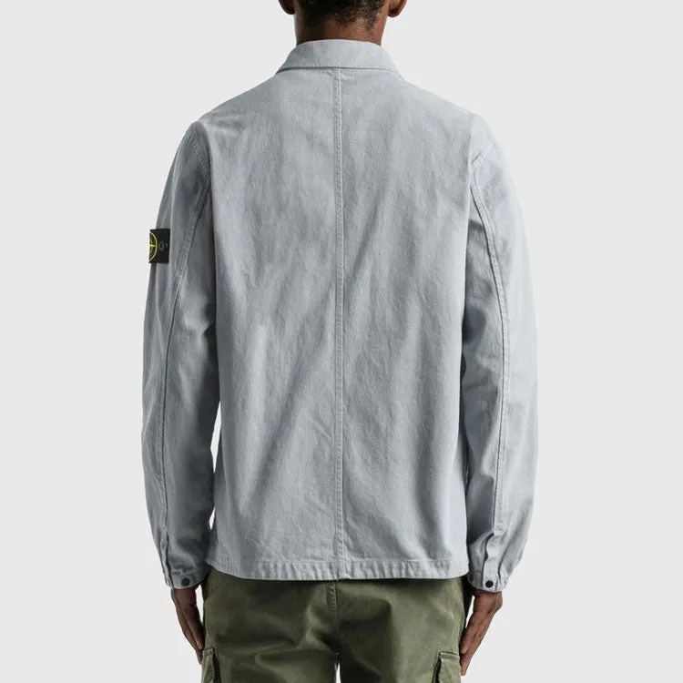 STONE ISLAND Garment Dyed Zip Shirt Overshirt 'Light Grey' 751510704-V0061 sold by KicksCrew product image thumbnail 3