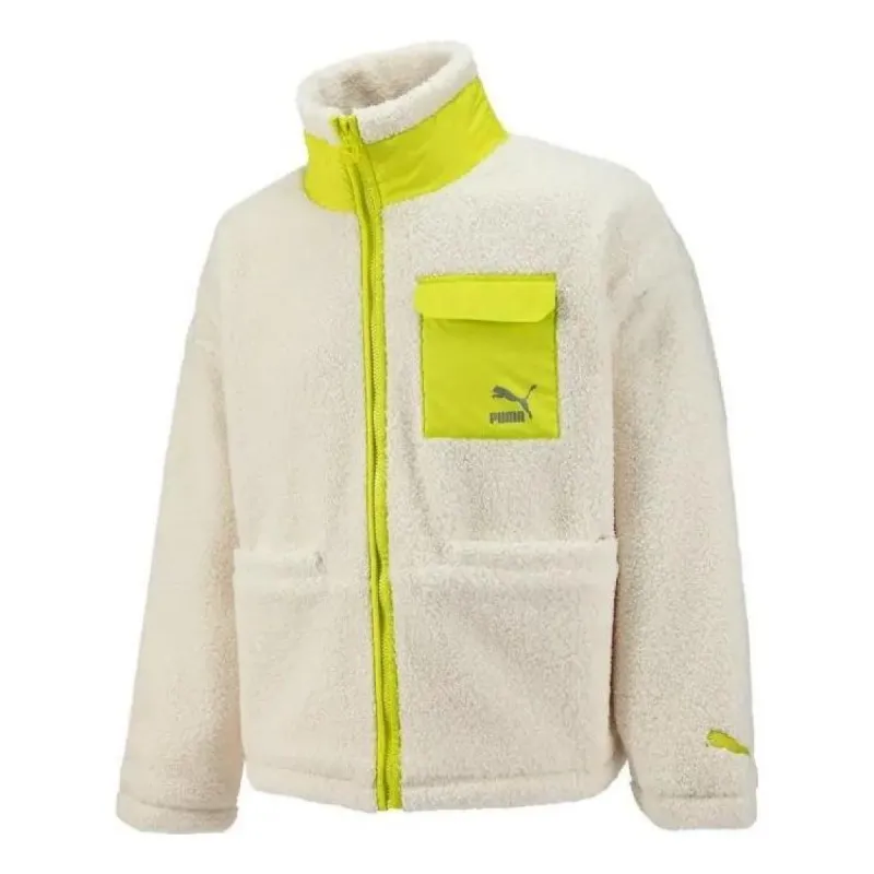 Puma Patch Pocket Sherpa Jacket 'White' 539570-93 sold by KicksCrew