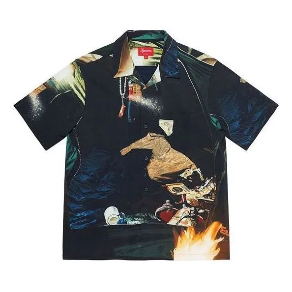 Supreme Firecracker Rayon S/S Shirt 'Black Yellow' SUP-SS21-749 sold by KicksCrew