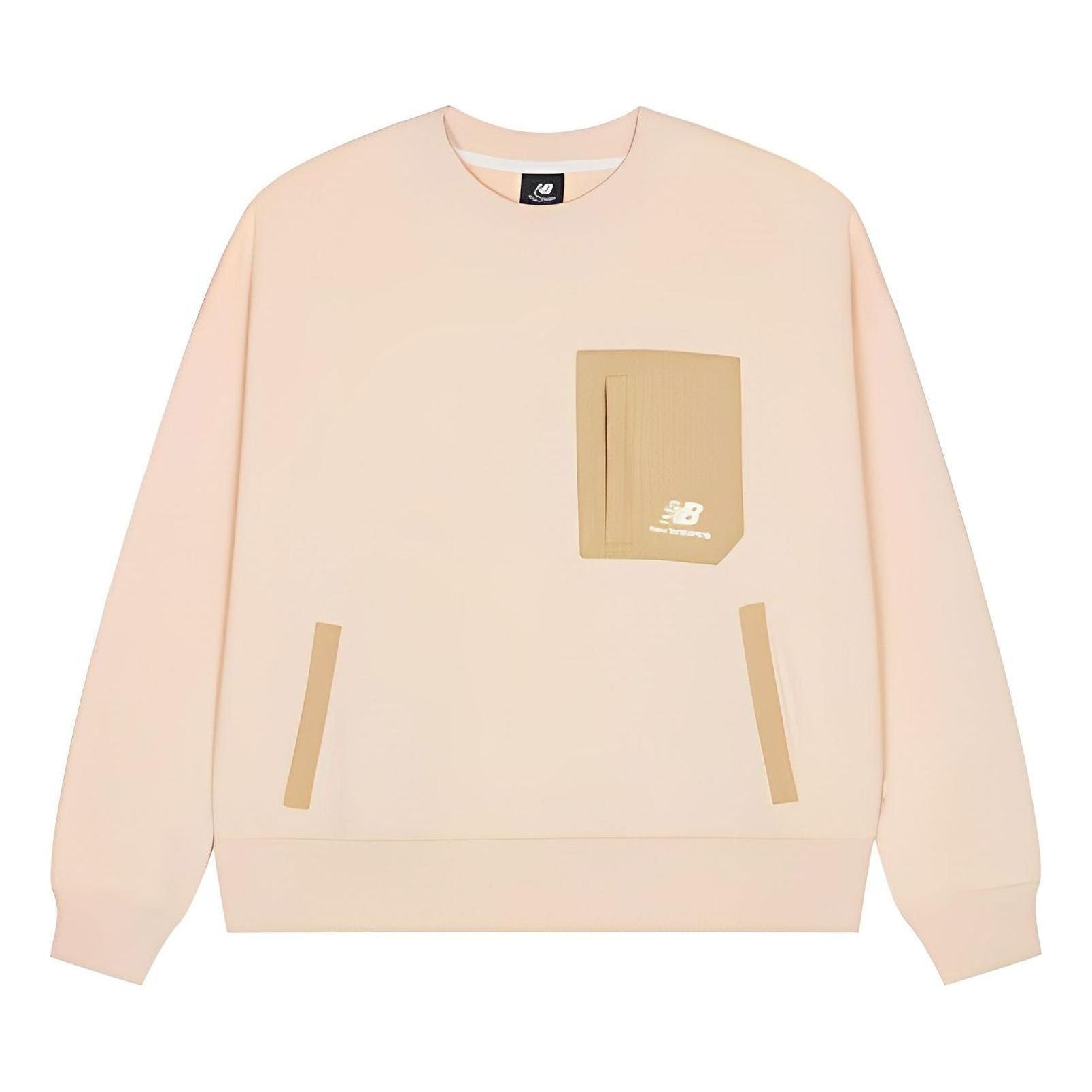 (WMNS) New Balance Logo Print Pocket Design Sweatshirt 'Pink Brown' AWT23321-VRS sold by KicksCrew
