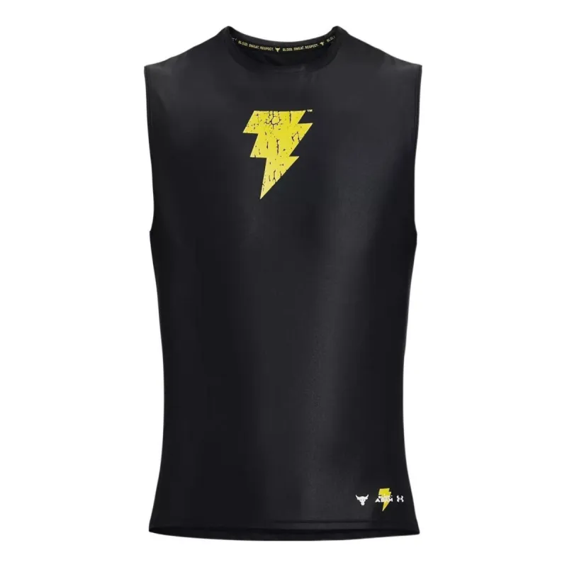 Under Armour Project Rock Iso-Chill Black Adam Tank 'Black Yellow' 1377746-001 sold by KicksCrew