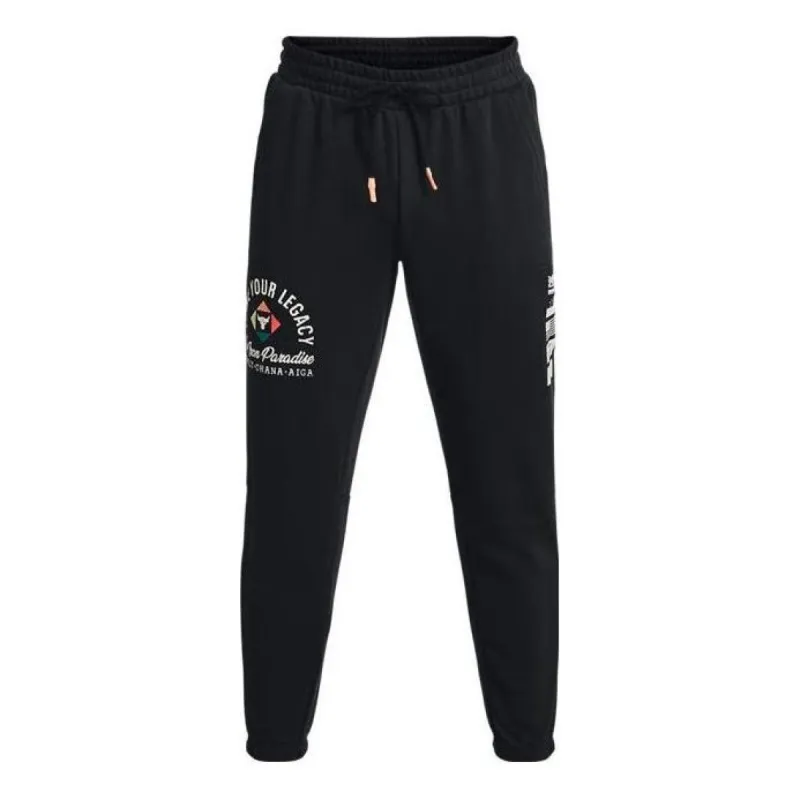Under Armour Project Rock Heavyweight Terry Pants 'Black Ivory' 1377440-001 sold by KicksCrew