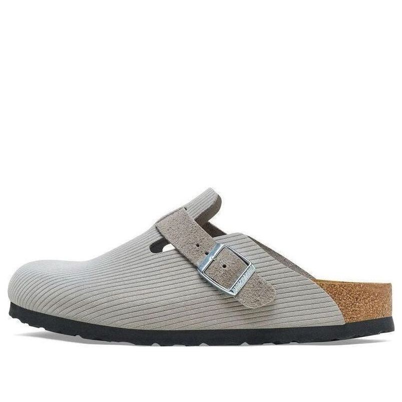 Birkenstock Boston Suede Embossed 'Corduroy Stone Coin' 1026210 sold by KicksCrew