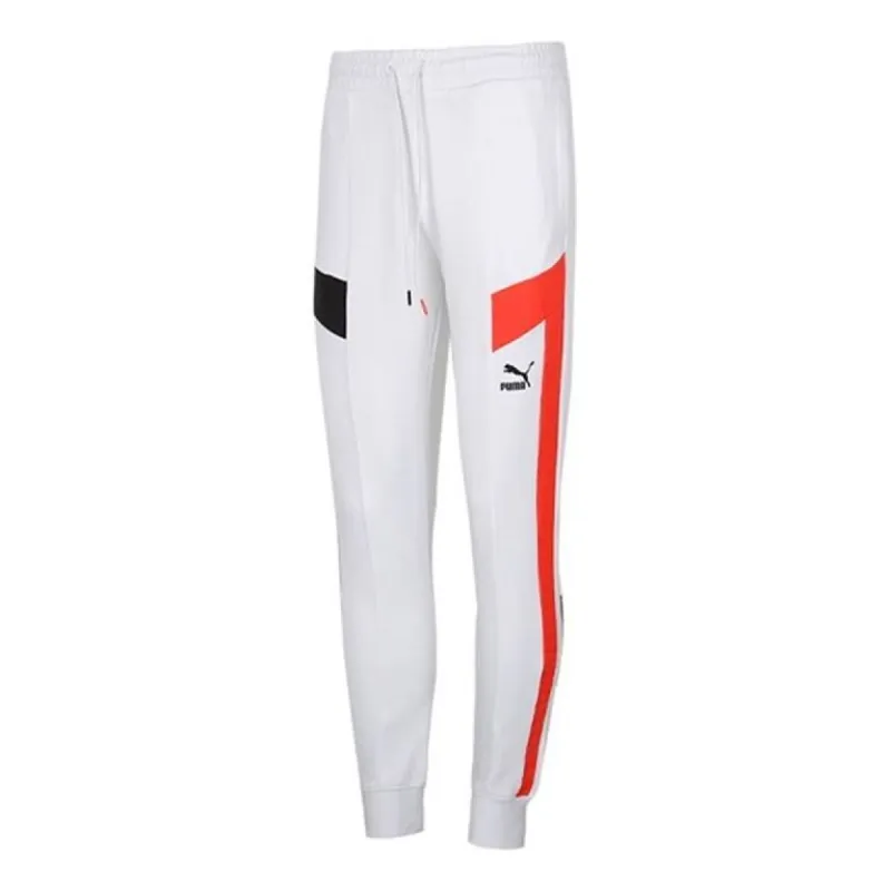 Puma T7 Sport Track Pants 'White Red Black' 599218-02 sold by KicksCrew