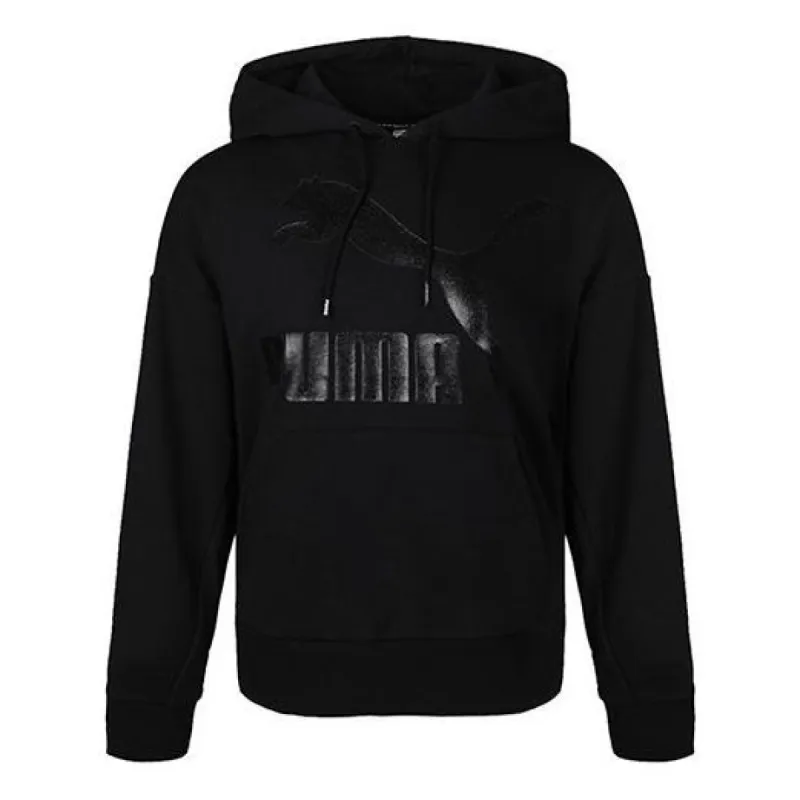 (WMNS) Puma Classics Logo Hoodie 'Black' 599197-51 sold by KicksCrew