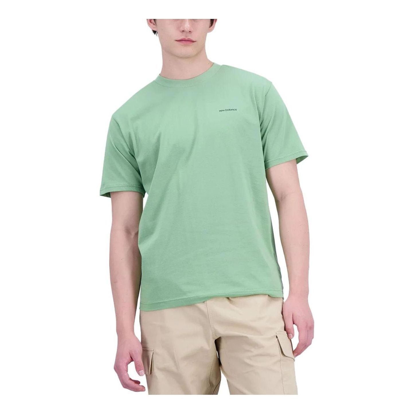 New Balance Essentials Cafe Shop Front Cotton Jersey T-Shirt 'Chive' MT31559-CIE sold by KicksCrew