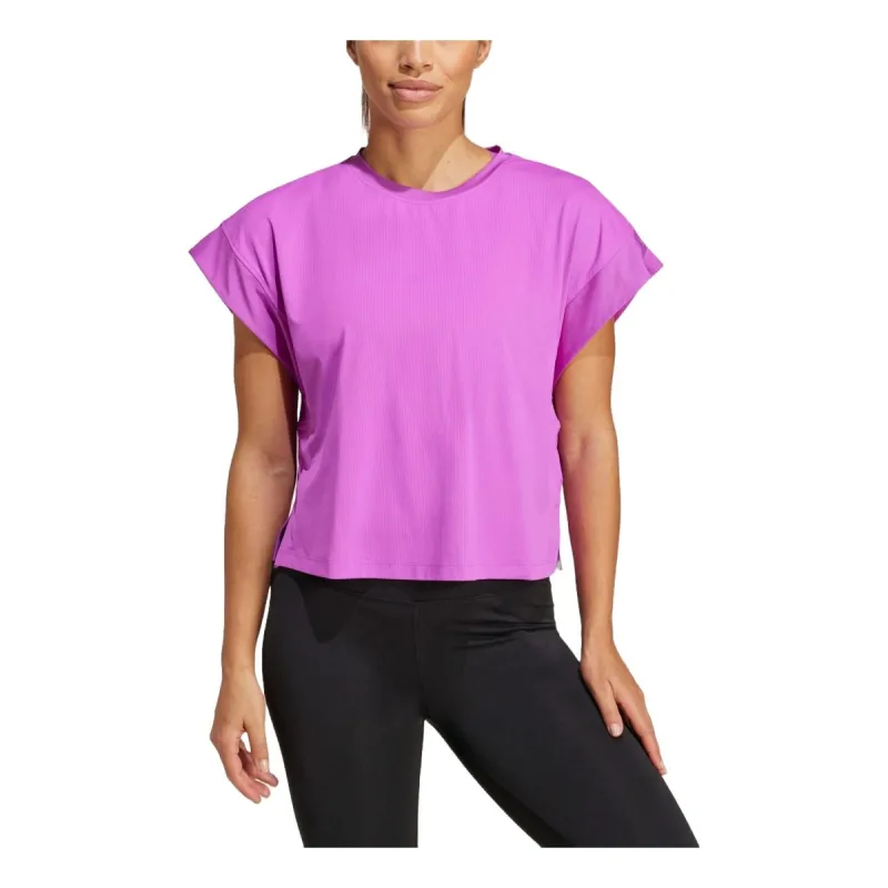 (WMNS) adidas Studio T-shirt 'Purple' IX0451 sold by KicksCrew