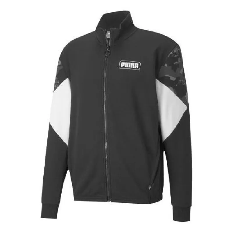 Puma Rebel Camo Full-Zip Jacket 'Black White' 599050-01 sold by KicksCrew